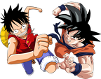 787407Goku Luffy by Jzk