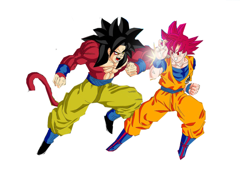 goku ssj 4 vs goku ssj dios render by vegettossjdios999-d78izs3