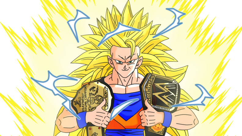 wwe world heavyweight champion goku supersaiyajin3 by gonzalossj3-d7q7kb7