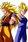 goku ssj3 and vegeta ssj2 render