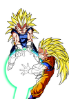 vegeta goku color poder 